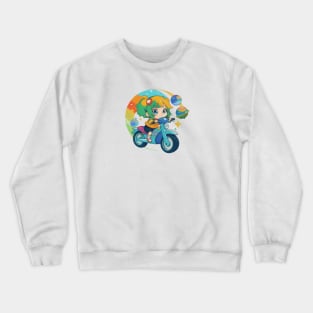 Planets Adventurer Rider Girl Chibi Cute Crewneck Sweatshirt